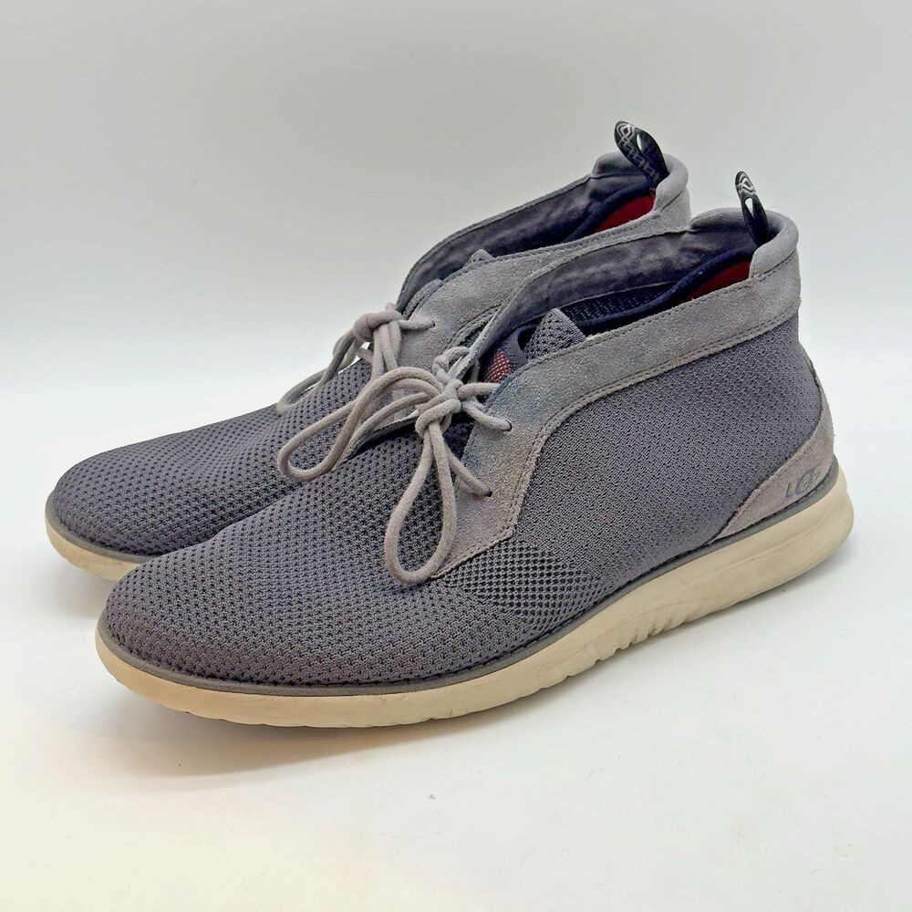 UGG Union Chukka Hyperweave Boots Men's 12 Gray Lace Up FlexFit Shoes 1106992